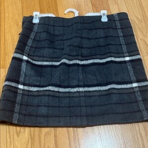LOFT Charcoal and White Striped Mini Skirt